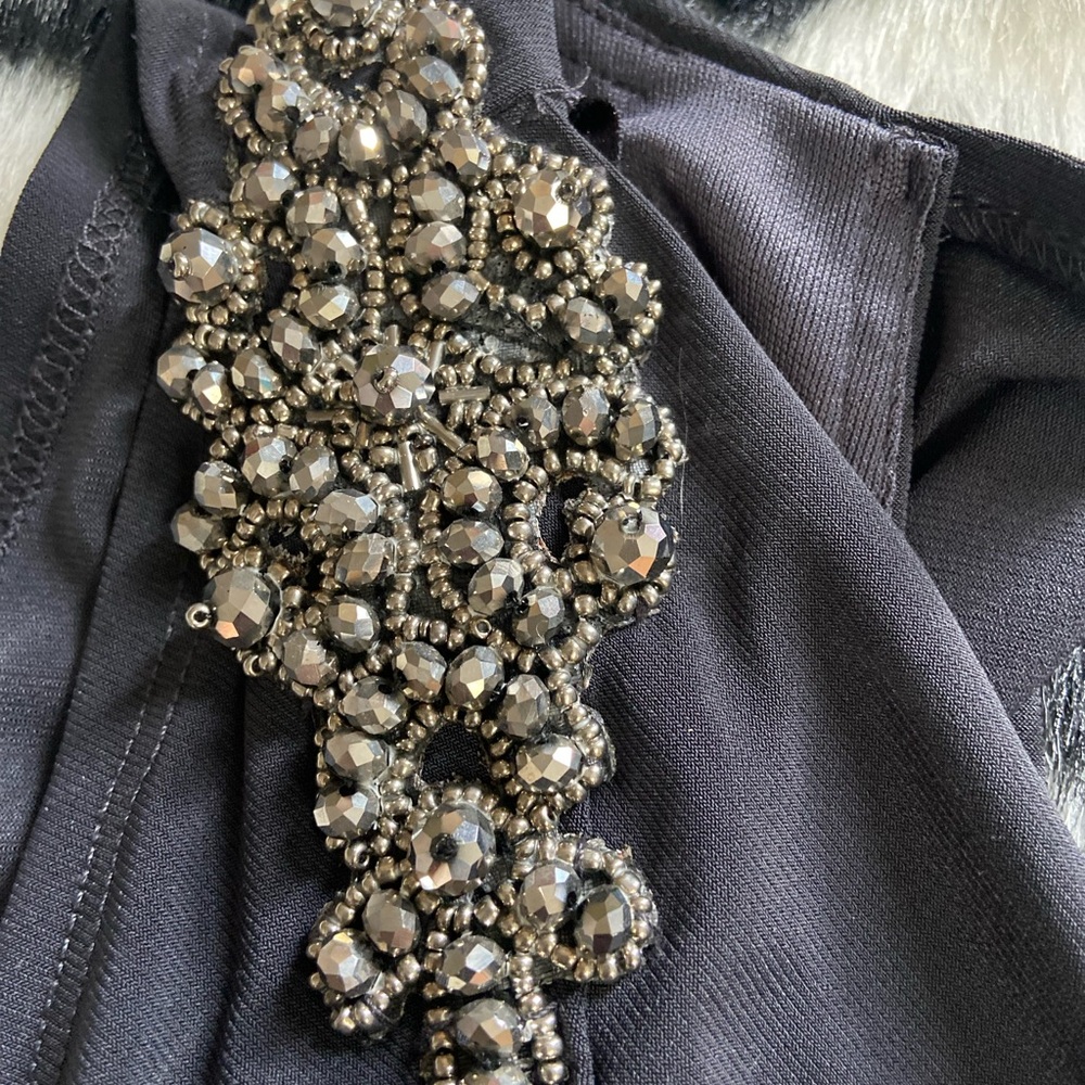 Cache Charcoal Sleeveless Formal/Cocktail Dress with Embellished Details Sz 2 - Picture 6 of 10